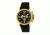 Mens Toretto Watch,44mm,Black Dial,Gold Bezel,Black Strap