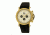 Mens Toretto Watch,44mm,Ivory Dial,Gold Bezel,Black Strap
