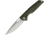 Rike Knife 802 Framelock Folding Knife, 4in Bead Blast Finish 154Cm SS Blade, Thumb Pull, OD Green G10 Front Handle With Bead Blast Finish Titanium Back Handle, Black Nylon Case, RK802G-OD