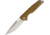 Rike Knife 802 Framelock Knife, 4in Bead Blast Finish 154Cm SS Blade, Thumb Pull, Coyote Brown G10 Front Handle With Bead Blast Finish Titanium Back Handle, Black Nylon Case, RK802G-BR