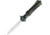 Rike Knife Amulet Linerlock Green Folding Knife, 3.75 mirror finish double edge Bohler M390 stainl, Black and green sculpted titanium handle, RKAMULETBGR