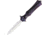 Rike Knife Amulet Linerlock Purple Folding Knife, 3.75 mirror finish double edge Bohler M390 stainl, Black and purple sculpted titanium handle, RKAMULETBP