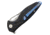 Rike Knife Hummingbird Plus Linerlock Folding Knife, 3.5 Damasteel blade, Black and blue carbon fiber handle, RKHBPDBCF