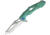 Rike Knife M1 Framelock Folding Knife, 4in S35Vn SS Tanto Blade, Green Stonewash Titanium Handle, Pocket Clip, Thumb Pull, Stonewash And Satin Blade, Black Nylon Case, M1 GREEN