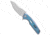 Rike Knife Rike Knife Thor3 Integral Frame Lock Flipper Knife Blue/Purple Ti 3.75" Satin, Blue/Purple, Bohler M390, adult, BHQ-68718
