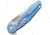 Rike Knife Thor 3 M390 Blade Framelock Folding Pocket Folding Knife, 4in Bead Blast Finish Bohler M390 SS Blade, Blue Anodized Titanium Handle, Brown Leather Sleeve, Case, THOR3 / BLUE