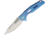 Rike Knife Thor 3 M390 Blade Framelock Folding Pocket Folding Knife, 4in Bead Blast Finish Bohler M390 SS Blade, Blue Anodized Titanium Handle, Brown Leather Sleeve, Case, THOR3 / BLUE