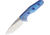Rike Knife Thor 4 M390 Blade Framelock Folding Pocket Folding Knife, 2.5in Satin Bohler M390 SS Drop Point, Blue Anodized Titanium Handle, Pocket Clip, Brown Leather Sleeve, THOR4S-BLUE