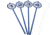 Rinehart BowTree Target Number Stake Kit, 10 Pack, Blue/White, 96011