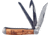 Roper Knives Trapper Three Blade Folding Knife, Satin 1065 Carbon Steel Clip, Saw, Guthook Blades, Zebra Wood Handle, SS Bolster, RP0098ZWD