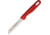 Rostfrei Solingen Serrated Vegetable/Fruit Knife, 7.25in Overall, 3.25in Satin Finish Serrated Solingen Steel Blade, Red Plastic Handle, FRUIT &amp; VEG KNIFE SERRATED