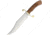 Rough Rider Bowie Wood Knife, 14.5in Overall, 9in Satin SS Clip Point Blade, Brown Wood Handle, Brass Guard, Brown Leather Sheath, RR2007 / SM1083