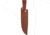 Rough Rider Stacked Leather Bowie Knife, 16.75in Overall, 11in Satin SS Clip Point Blade, Brass Guard, Stacked Leather And Black Pakkawood Handle, Leather Sheath, RR2006 / SM1075