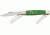 Rough Rider Stockman Fold Knife 4 1/4in., Clip, spey and sheepsfoot blade, Smooth green bone handle RR1057