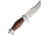 Rough Rider Hunter Stacked Leather Knife, 5 satin finish stainless clip point blade, Stacked leather handle, # 7 / RR2109