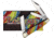 Rough Rider Lollipop Series Texas Stockman Knife, 4.88in Closed, Mirror Stainless Clip/Sheepsfoot/Spey Blades, Multi Plastic Handle, RR2472 KC015