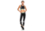 Roxy Fitness Pt Crop Top Bra - Women's, True Black Beetle Stripes, Medium, ERJX303976-KVJ5-M
