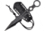 S-TEC Tactical Throwing Knife Fixed Blade Knife, 9in Overall, 2.5in Double Edge Blade, Finger Ring, One Piece Black 440 SS Construction, Black Nylon Neck Sheath, TS200BK