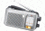 Sangean AM/FM Multi-Powered, Battery/AC/Crank Rechargeable Water-Resistant, Silver MMR-77