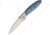 Santa Fe Stoneworks Custom Kershaw Leek A/O Folding Knife, 4in Closed, 3in Bead Blast 14C28N Sandvik SS Blade, w/Bead Blast SS Back Handle, Black Brain Coral Handle w/Turquoise Vein, SF1660BCT