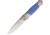Santa Fe Stoneworks Tesoro Button Lock Folding Knife, 3.5in Closed, 2.75in Satin Vg-10 SS Blade, Titanium Bolster, Thumb Stud, Pocket Clip, Blue Brain Coral Handle, JS01BLUE BRAIN CORAL