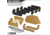 Savior Equipment 6 Slot Pistol Rack, RAL 8000 Tan, 12.5 x 7 x 9.5, RK-HAND-XSIX-TN