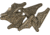 Schrade Long Horn Shield, Long Horn Design, Antique Brass Finish, 1in Overall, Package Of 10, S416