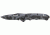 Mini Push Button Lock Folding Knife Drop Point Blade, Black / Silver, Medium