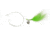 Sea Striker Fluke Killer Rig Lime Green Silver Blade 1/0 Nickel Wide Gap Hook, FK03