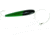 Sea Striker Rigged Cedar Plug 6&quot;, 10/0 Hook, 8 Ft 150 Lb Mono Leader, Black/Fluorescent Green, 896
