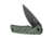 SENCUT Praktisk Thumb Stud &amp; Flipper Knife Green Canvas Micarta Handle