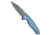 Sencut SENCUT Selkyris Button Lock Knife Blue Aluminum 3.4" Gray SW, Blue, D2, adult, BHQ-230729