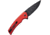 SENCUT Serene Red Folding Knife, 4.5in Closed, 3.5in Black Stonewash D2 Tool Steel Blade, Red Aluminum Handle, Nylon Case, S21022B-2