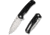 SENCUT Skarnax Flipper/thumb Stud Folding Knife 3.79inch Satin 9cr18mov Drop Point Plain Edge Blade, Black G10 Handle - S24025-1