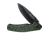 SENCUT Slashkin Micarta Folding Knife, 4.5in Closed, 3.5in Black Stonewash D2 Tool Steel Blade, Green Canvas Micarta Handle, Black Nylon Belt Sheath, S20066-3