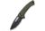 SENCUT Squiggy Flipper &amp; Thumb Hole &amp; Button Lock Knife Black / Green G10 Handle - S24082A-2