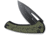 SENCUT Squiggy Flipper &amp; Thumb Hole &amp; Button Lock Knife Black / Green G10 Handle - S24082A-2