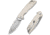 SENCUT Stratex Flipper &amp; Thumb Stud Knife Ivory G10 Handle 3.17inch Satin Finished 9cr18mov Blade