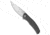Shirogorov Q95 Ursus Folding Knife, 3.75in, ELMAX, Trailing Point Blade, Micarta, Black Handle, Black/Gray, 8.75 inch, BHQ-219302
