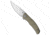 Shirogorov Q95 Ursus Folding Knife, 3.75in, ELMAX, Trailing Point Blade, Micarta, Green Handle, Green/Gray, 8.75 inch, BHQ-219303