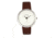 Simplify The 6000 Leather-Band Watch, Silver/Brown, SIM6001
