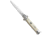 Skm 9" Italian Stiletto Bayonet Automatic Knife Sim Ivory 3.8" Satin, White, Stainless Steel, adult, BHQ-74900