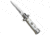Skm SKM 4.5" Italian Mini Stiletto Automatic Knife White Acrylic 2" Satin Kris, White, Stainless Steel, adult, BHQ-52385