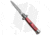 SKM 8 Italian Stiletto Automatic Folding Knife, 3.375in, Stainless Steel, Spear Point Blade, Acrylic, Red Handle, Red/Gray, 7.75 inch, BHQ-51102