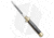 SKM 9 Italian Stiletto Automatic Folding Knife, 3.875in, Stainless Steel, Bayonet Blade, Dark Horn, Black Handle, Brass, Black/Steel, 8.875 inch, BHQ-51014