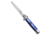 SKM 9 Italian Stiletto Automatic Folding Knife, 3.875in, Stainless Steel, Dagger Blade, Acrylic, Blue Handle, Blue/Steel, 8.875 inch, BHQ-95294