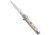 SKM 9 Italian Stiletto Automatic Folding Knife, 3.875in, Stainless Steel, Spear Point Blade, Acrylic, White Handle, White/Steel, 8.875 inch, BHQ-92043
