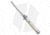 SKM AB 11 Italian Stiletto Automatic Folding Knife, 5.00in, Stainless Steel, Dagger Blade, Acrylic, White Handle, Sim Bone, White/Steel, 11.00 inch, BHQ-51131