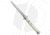 SKM AB 13 Italian Stiletto Automatic Folding Knife, 6.00in, Stainless Steel, Spear Point Blade, Acrylic, White Handle, White/Steel, 13.00 inch, BHQ-75668