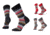 Smartwool Margarita Socks - Women's, Charcoal Stripe, Crimson/Black, Medium Gray Heather/Bright Coral